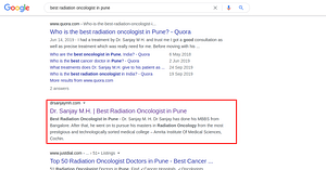SEO Result for Dr. Sanjay MH